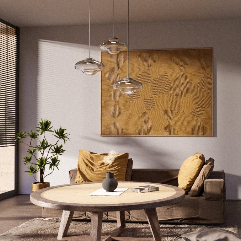 Set of Aura designer lighs in a modern interior